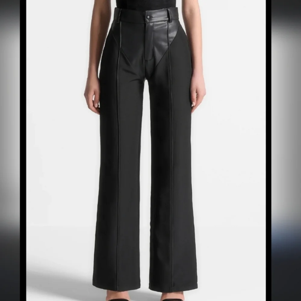 GORGEOUS Vegan Leather &Woven Trousers - Picture 11 of 16